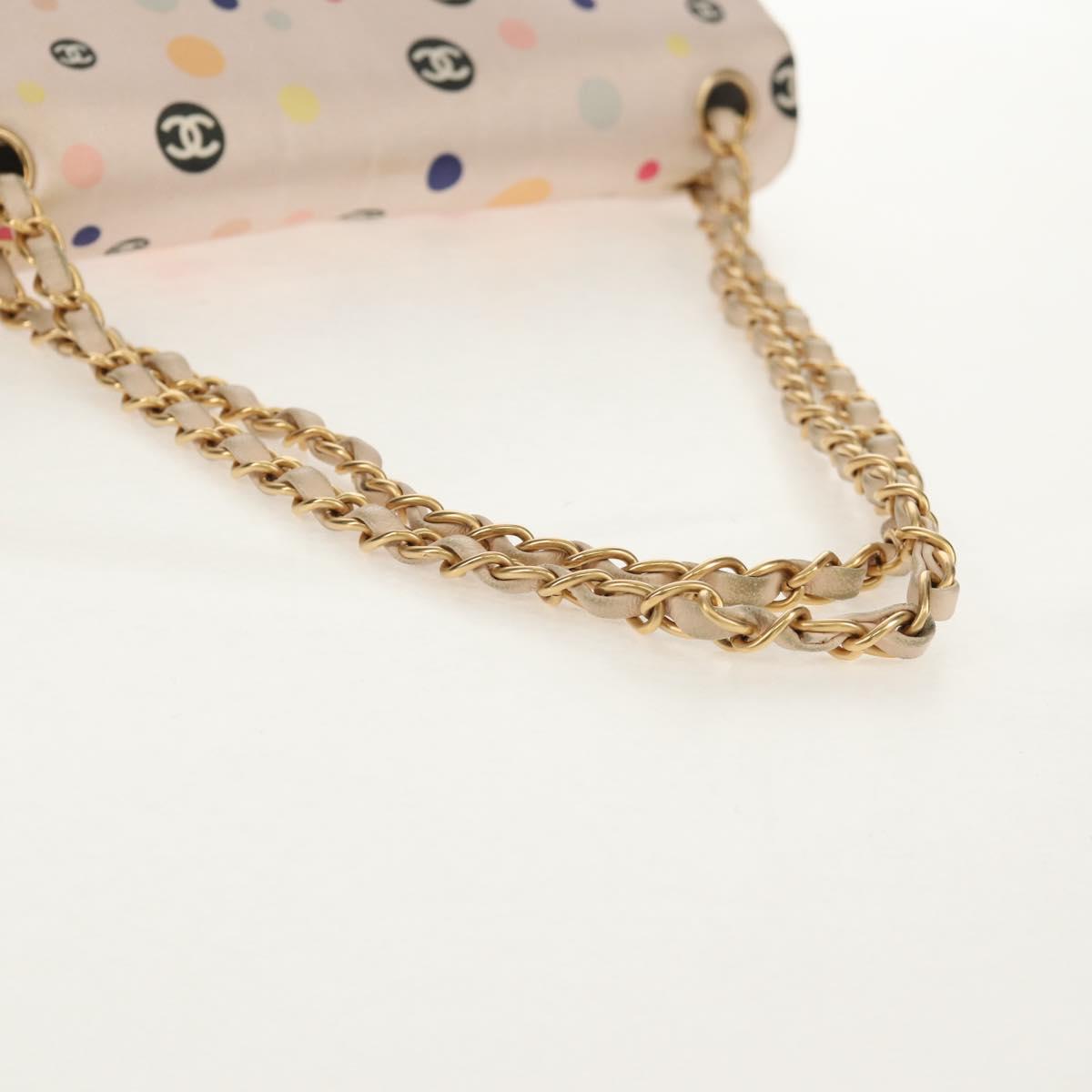 Chanel 2004 Pink Polka Dot Satin Flap Shoulder Bag
