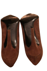 Escada brown suede heels with buckle (38.5)