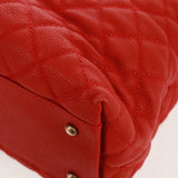 Chanel Quilted Portobello Tote Orange