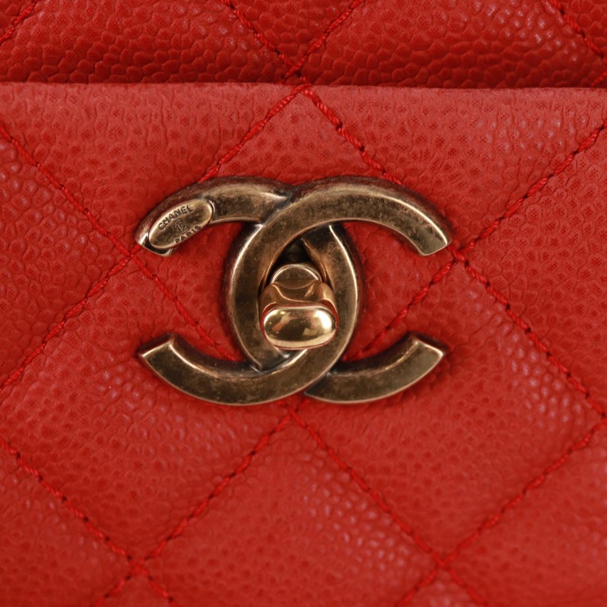 Chanel Quilted Portobello Tote Orange