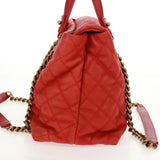 Chanel Quilted Portobello Tote Orange