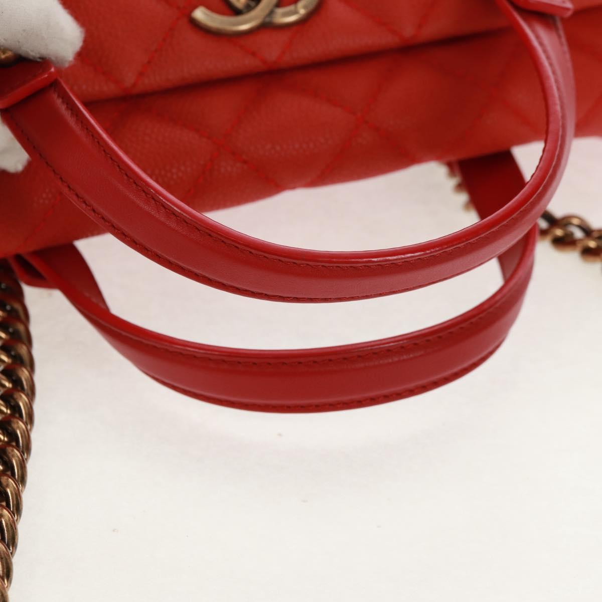 Chanel Quilted Portobello Tote Orange