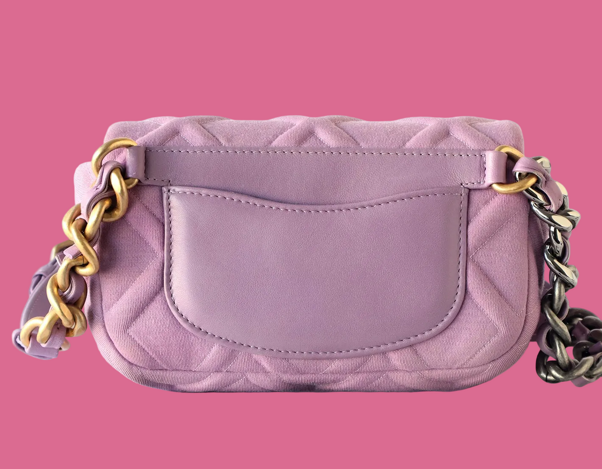 Chanel 19 Jersey Quilted Bag Purple