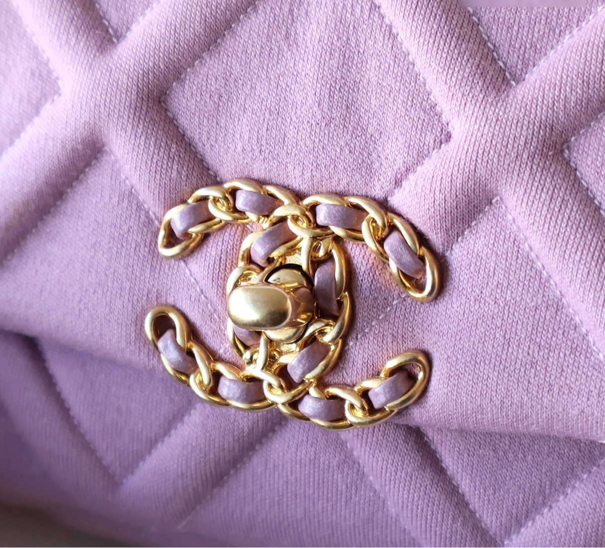 Chanel 19 Jersey Quilted Bag Purple