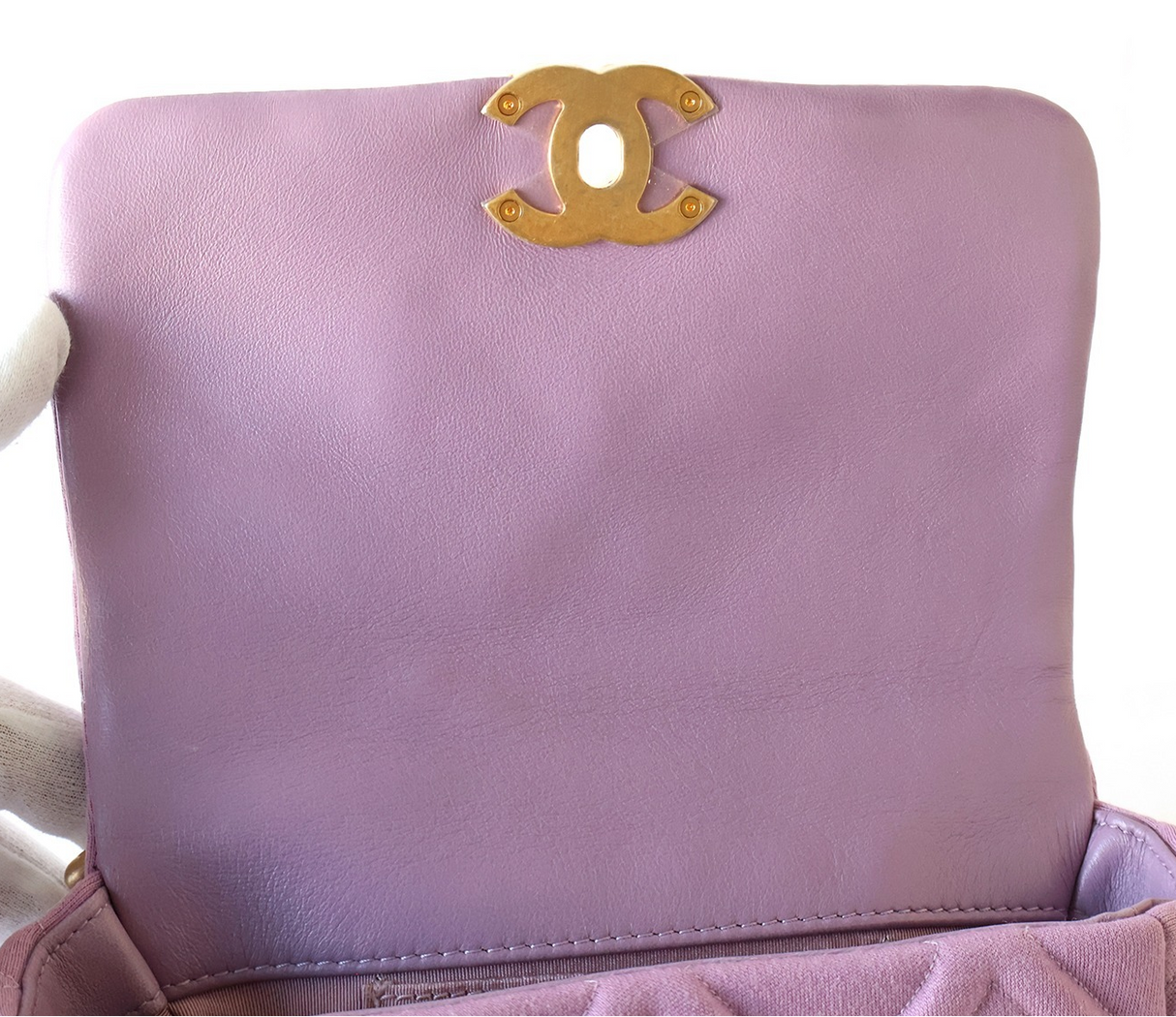 Chanel 19 Jersey Quilted Bag Purple