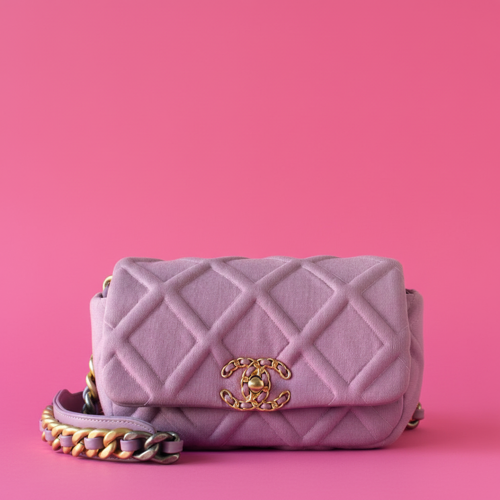 Chanel 19 Jersey Quilted Bag Purple