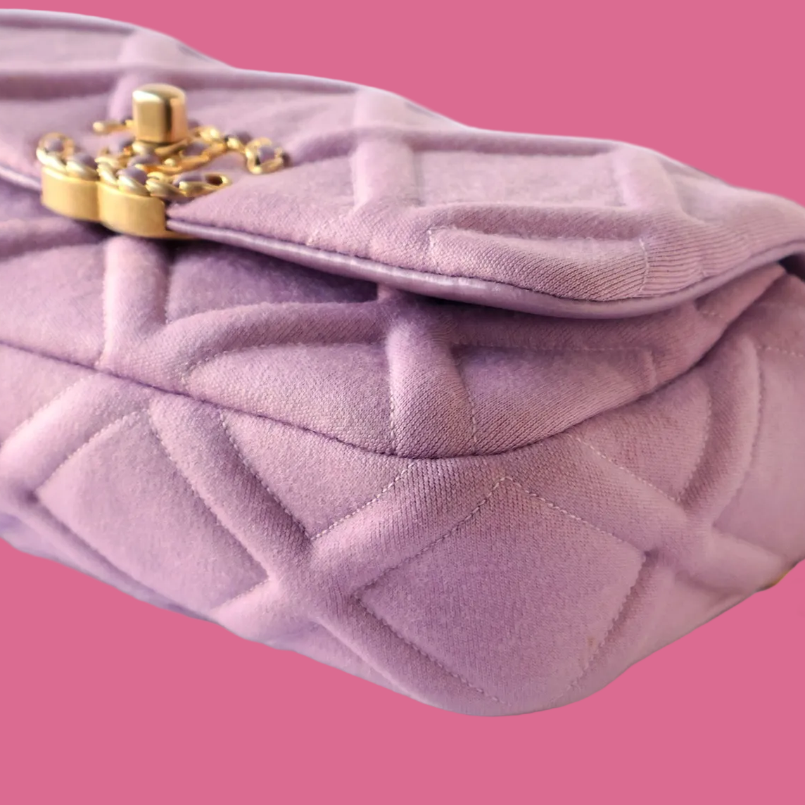 Chanel 19 Jersey Quilted Bag Purple
