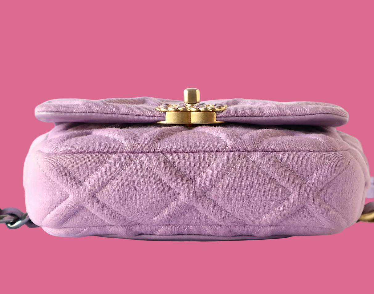 Chanel 19 Jersey Quilted Bag Purple