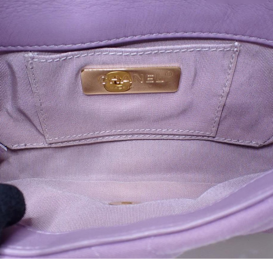Chanel 19 Jersey Quilted Bag Purple