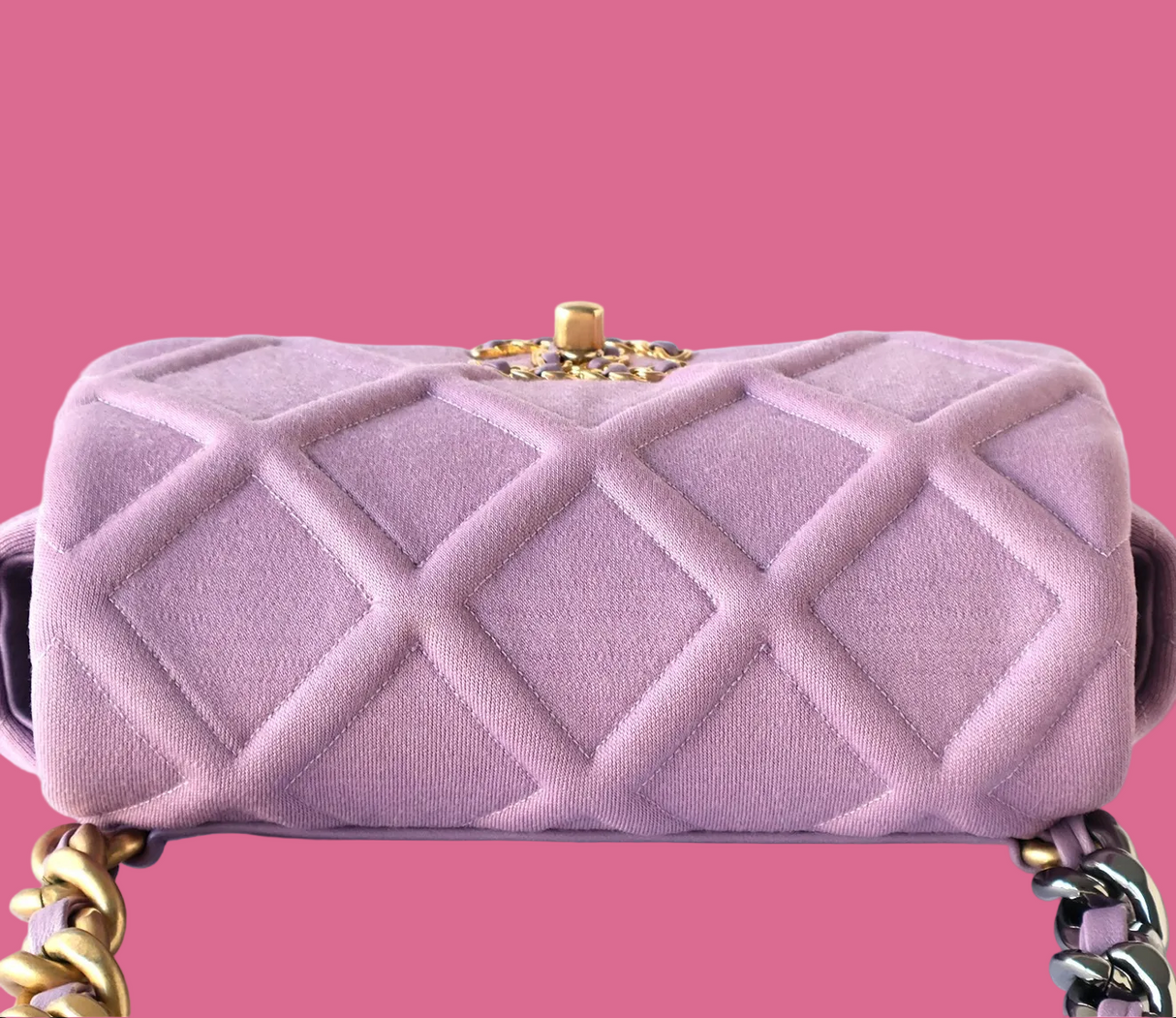 Chanel 19 Jersey Quilted Bag Purple