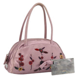PRADA Hand Bag Satin Pink Silver Auth 160469