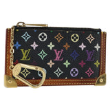 LOUIS VUITTON Multicolor Pochette Cles Coin Purse Black M13664 LV Auth 162261