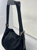 #69 Fendi Mamma Baguette Black neoprene Leather