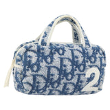 Christian Dior Trotter Canvas Hand Bag Pile Blue Auth 163725