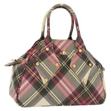 Vivienne Westwood Shukatatan Hand Bag PVC Canvas Beige Gold Auth 163853V