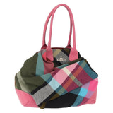 Vivienne Westwood Shoulder Bag Wool Pink Silver Auth 164352V