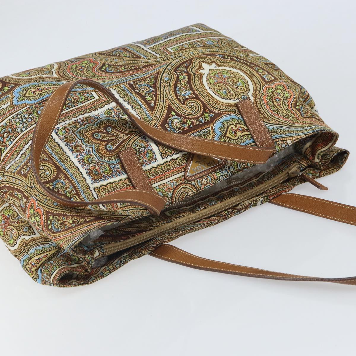 Prada Paisley Print Canvas Tote Bag