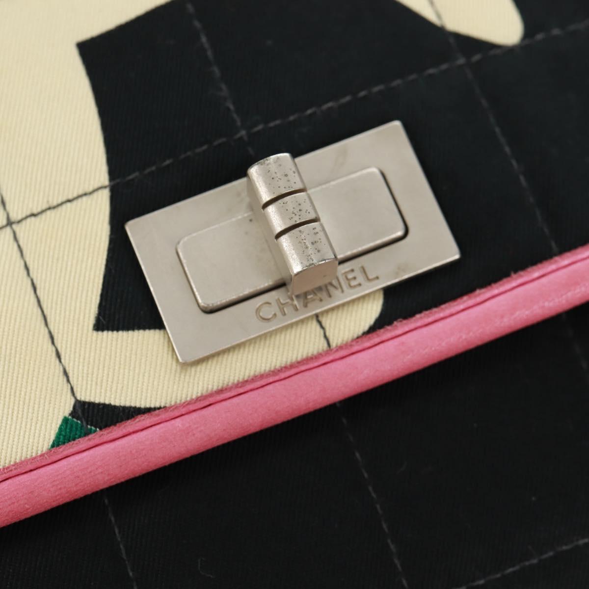 #62 Chanel Vintage Chocolate Bar Multipocket Flap Bag Quilted Printed Canvas Medium