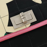 #62 Chanel Vintage Chocolate Bar Multipocket Flap Bag Quilted Printed Canvas Medium