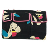 #62 Chanel Vintage Chocolate Bar Multipocket Flap Bag Quilted Printed Canvas Medium