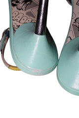 Emilio Pucci blue/multicolor print slingback heels (36.5)