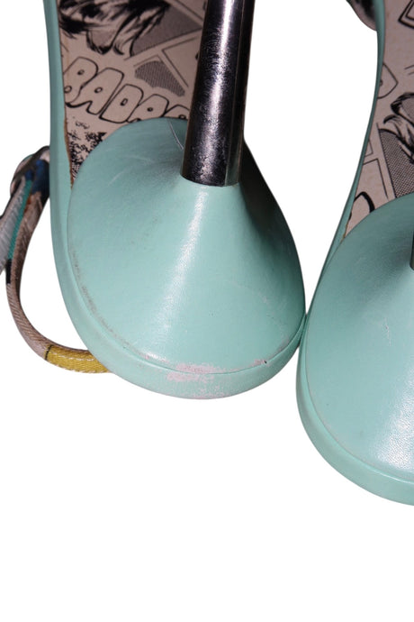 Emilio Pucci blue/multicolor print slingback heels (36.5)