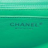 65 Chanel Classic Patent Mini Square Flap Bag Green
