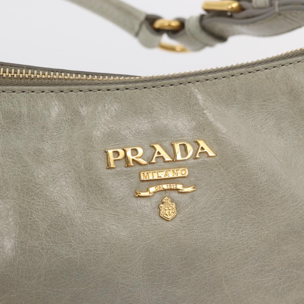 Prada Soft Calf Leather Hobo Bag Gray