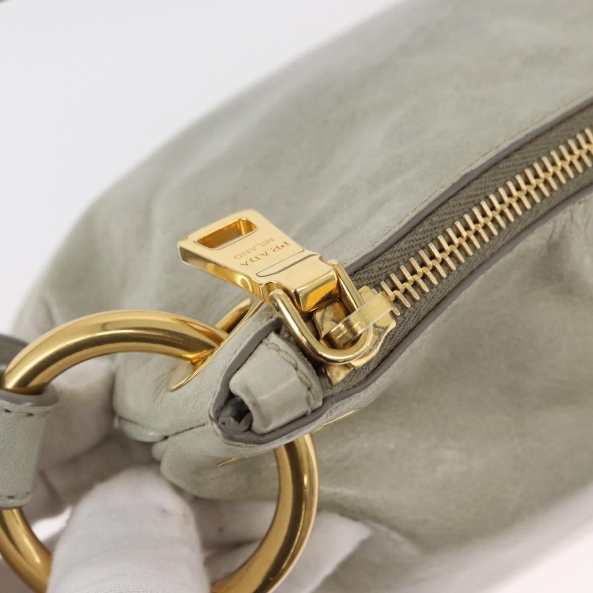Prada Soft Calf Leather Hobo Bag Gray