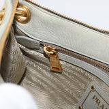 Prada Soft Calf Leather Hobo Bag Gray
