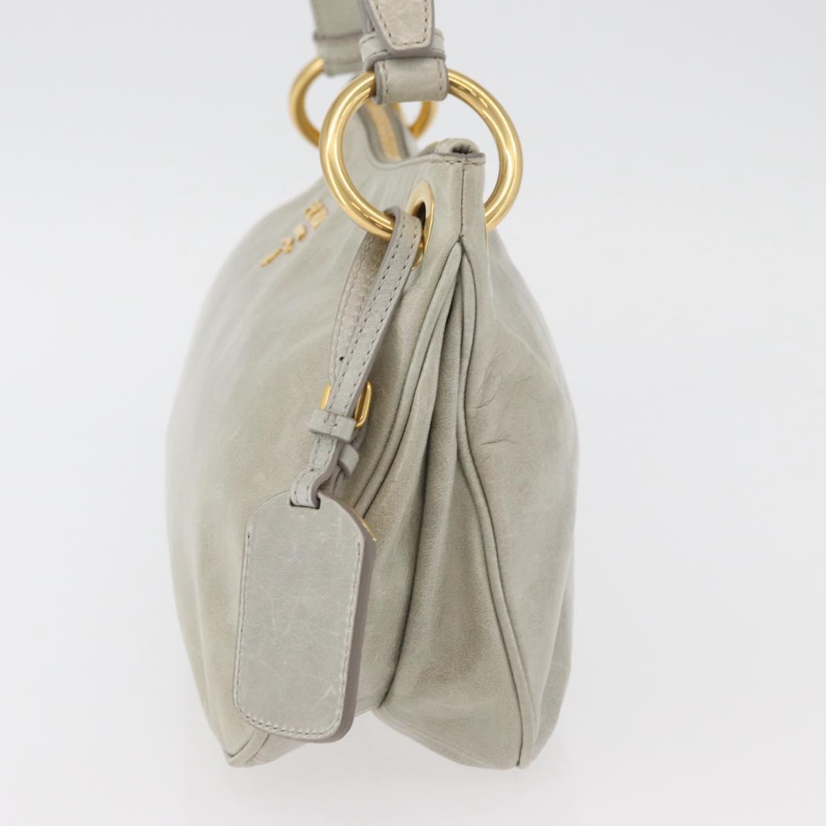 Prada Soft Calf Leather Hobo Bag Gray
