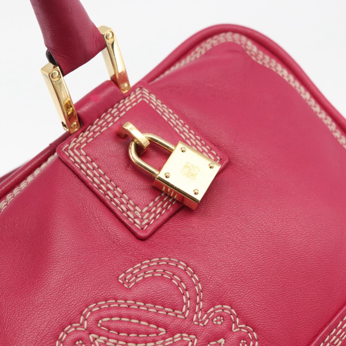 Loewe Amazona Leather Boston Bag in Pink