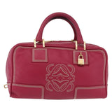 Loewe Amazona Leather Boston Bag in Pink