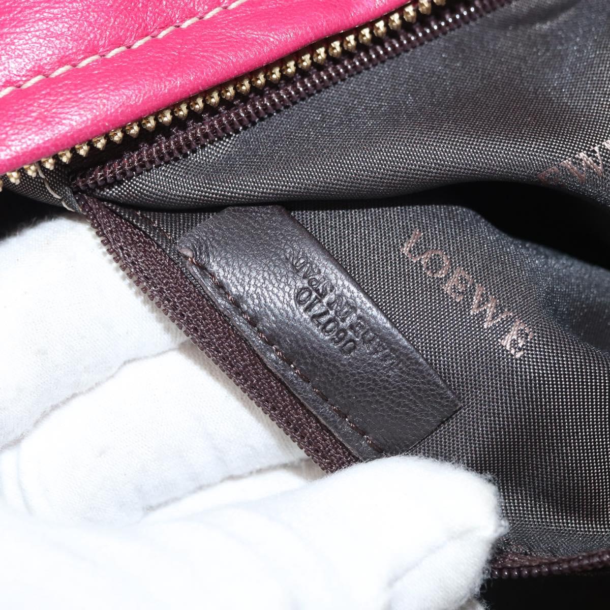 Loewe Amazona Leather Boston Bag in Pink