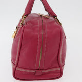 Loewe Amazona Leather Boston Bag in Pink
