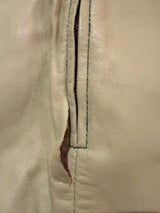 As is green Y2K leather skirt with flower TUV #31251