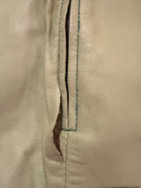 As is green Y2K leather skirt with flower TUV #31251