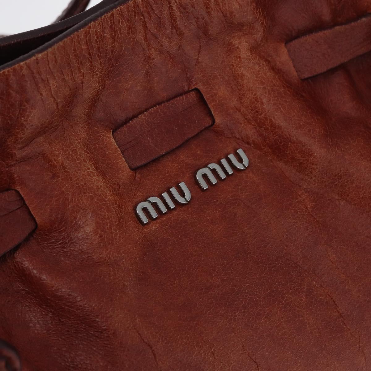 Miu Miu Cognac Leather Shoulder Bag