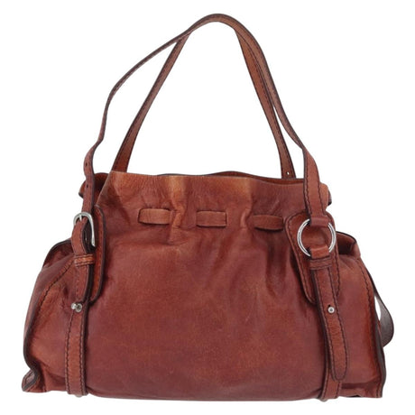 Miu Miu Cognac Leather Shoulder Bag