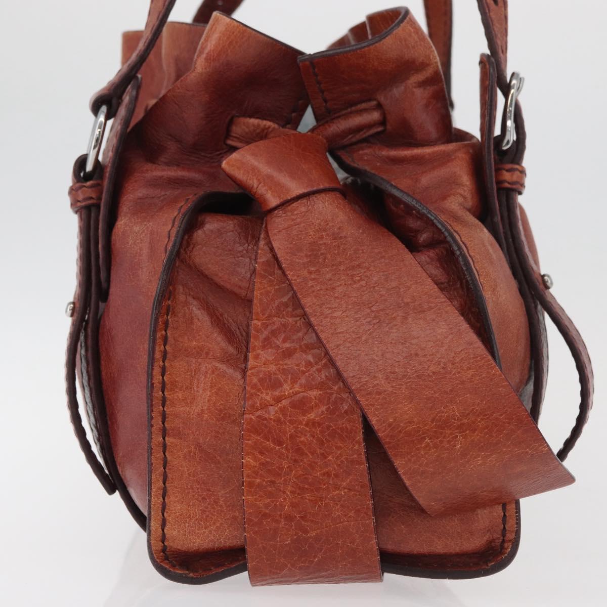 Miu Miu Cognac Leather Shoulder Bag