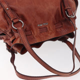 Miu Miu Cognac Leather Shoulder Bag