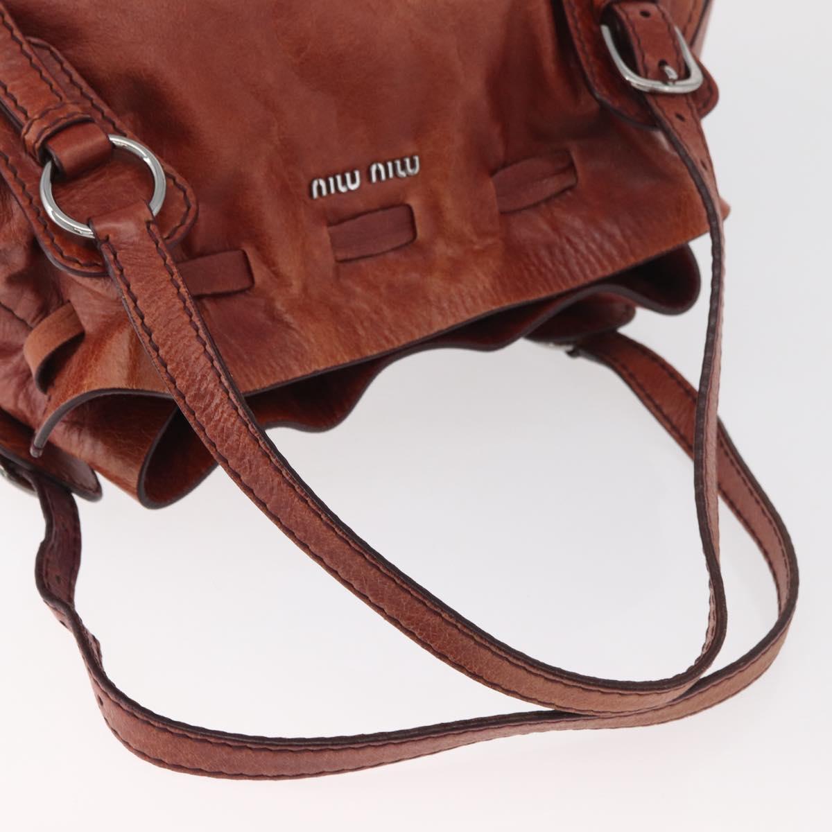 Miu Miu Cognac Leather Shoulder Bag