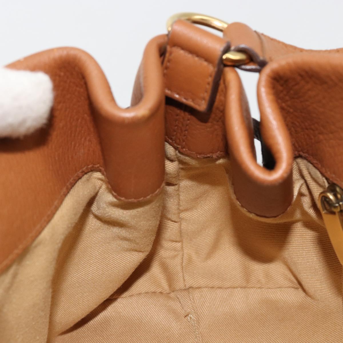 Salvatore Ferragamo Gancini Shoulder Bag Leather Brown