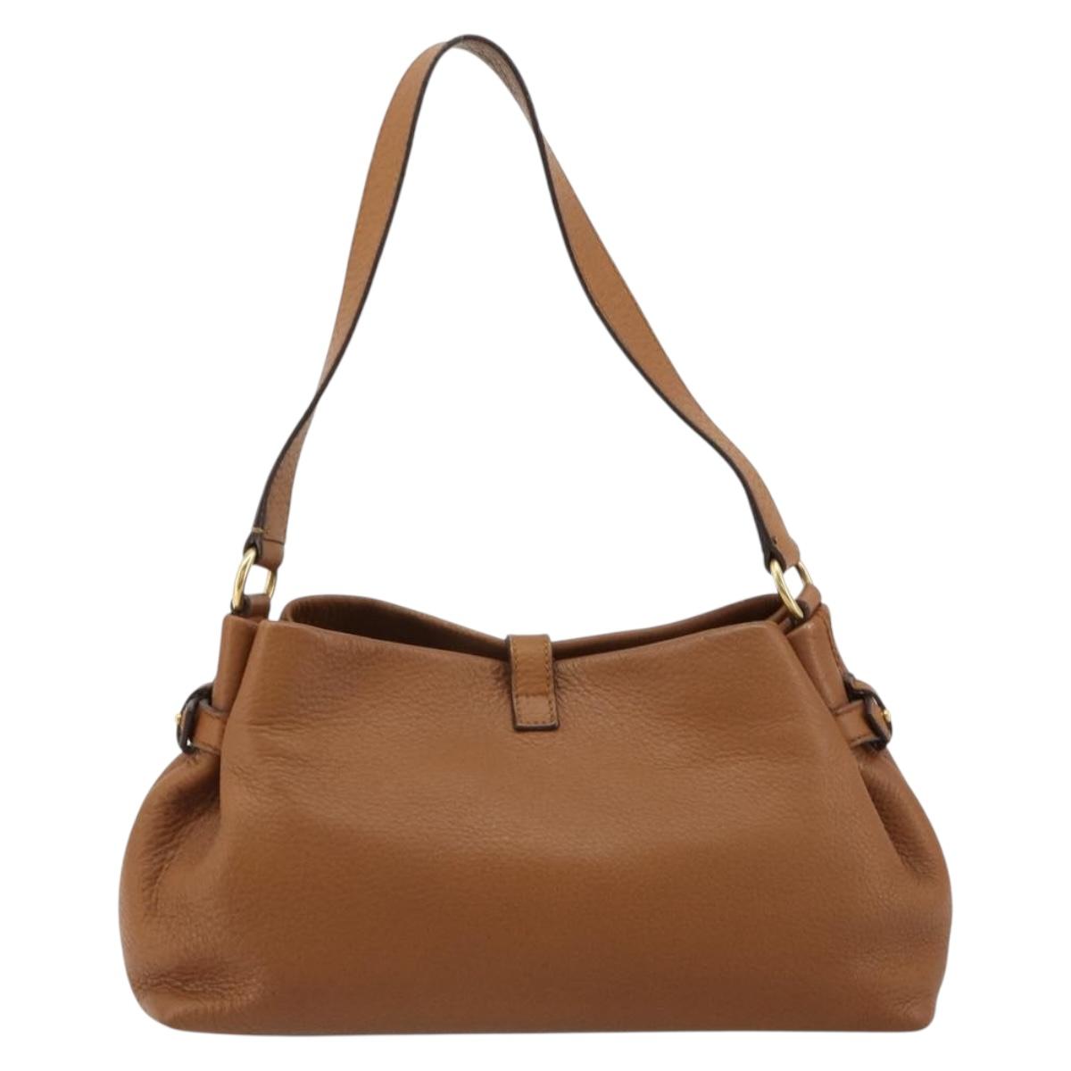 Salvatore Ferragamo Gancini Shoulder Bag Leather Brown