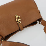 Salvatore Ferragamo Gancini Shoulder Bag Leather Brown