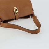 Salvatore Ferragamo Gancini Shoulder Bag Leather Brown