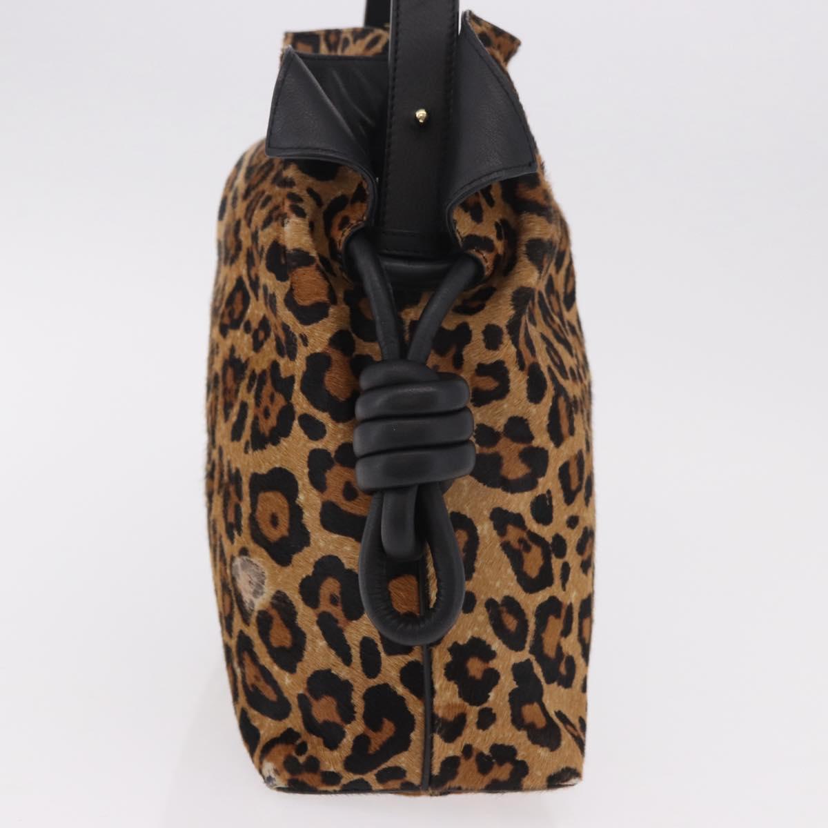 Loewe Calfskin Pony Hair Leopard Print Flamenco Knot Bag