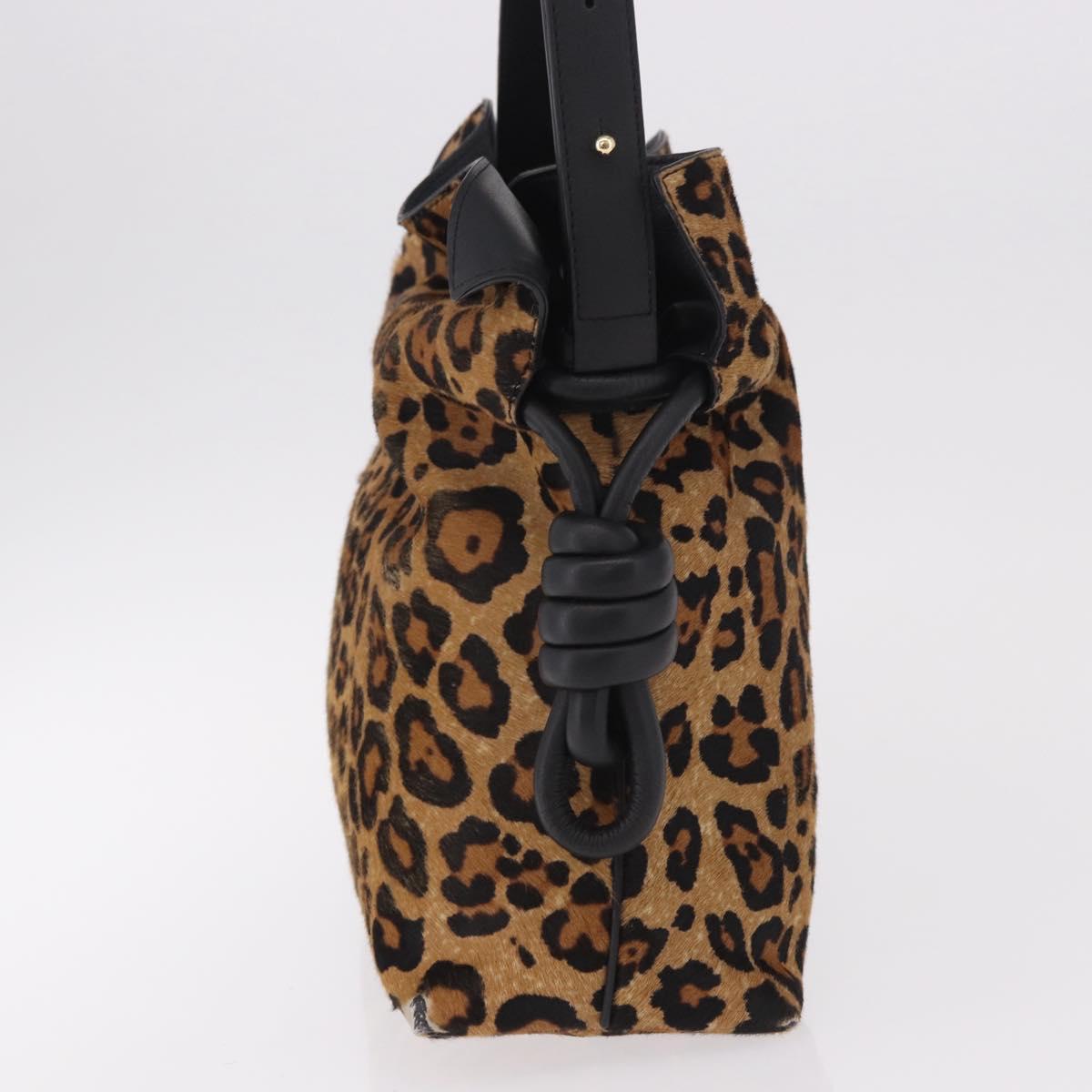 Loewe Calfskin Pony Hair Leopard Print Flamenco Knot Bag