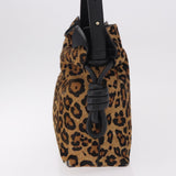 Loewe Calfskin Pony Hair Leopard Print Flamenco Knot Bag