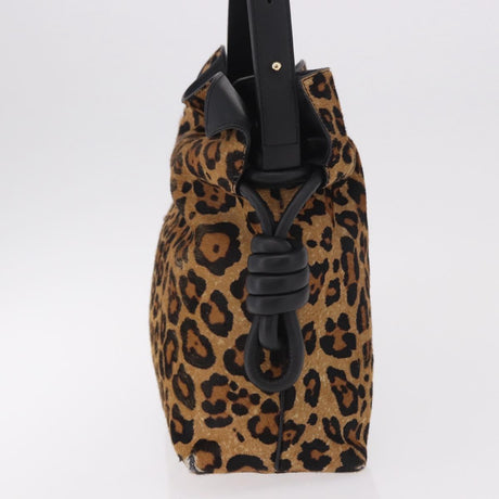 Loewe Calfskin Pony Hair Leopard Print Flamenco Knot Bag
